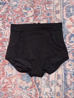 Seea Georgia High Waist Bikini Bottoms in Black SZ S NWOT